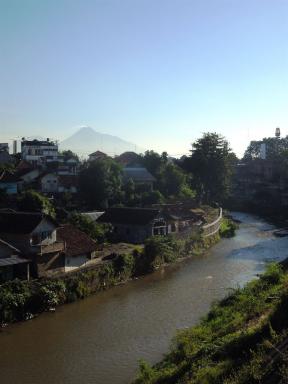 mountain and river